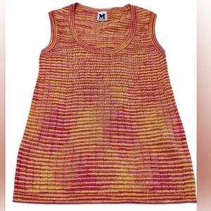 Missoni | Valentino S.P.A | Luxury High End Vibrant Pink And Gold Space Dye Top